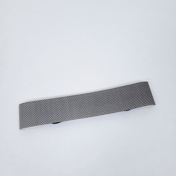 90s Houndstooth Belt Wide Buckle Thick Suede Black White - Picture 9 of 11